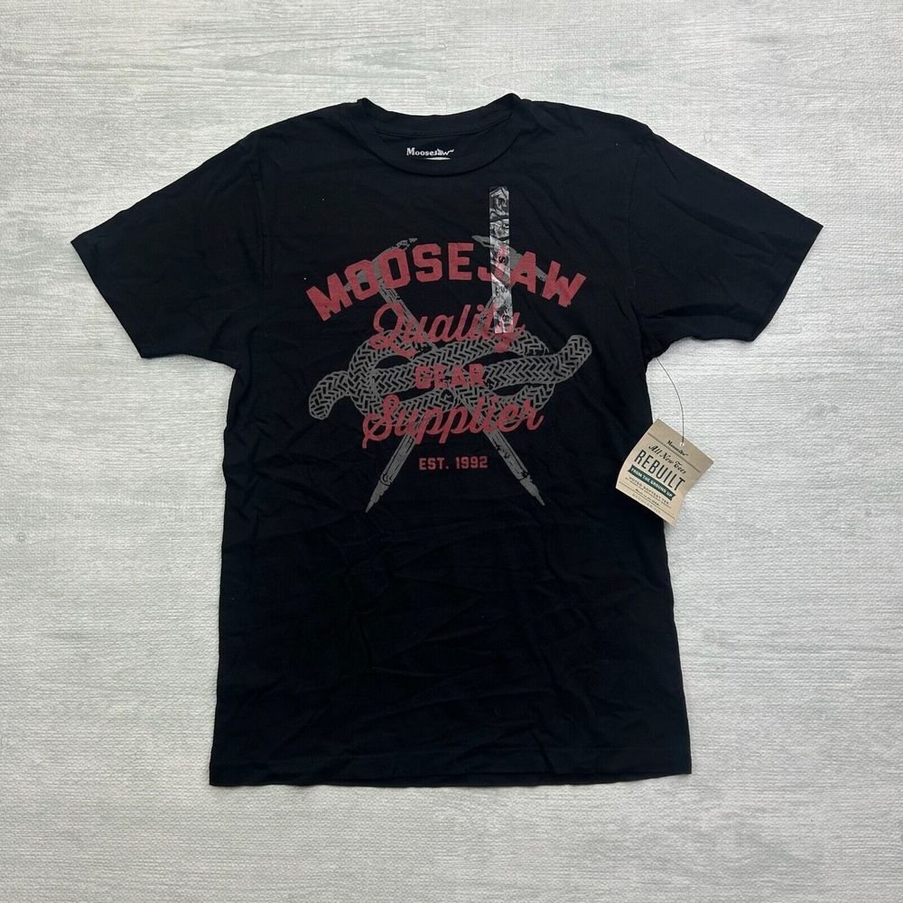 Moosejaw Shirt Adult Small Black Quality Gear Supplier Climbing Hiking Logo NWT